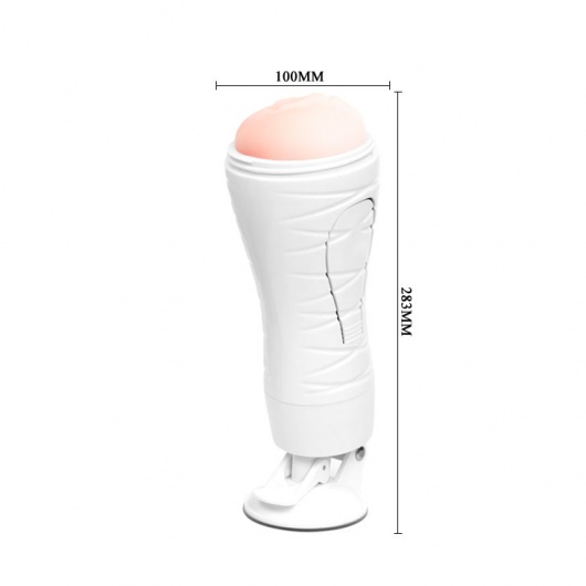 Мастурбатор-вагина Flora White с присоской и 12 режимами вибрации - Baile - в Махачкале купить с доставкой