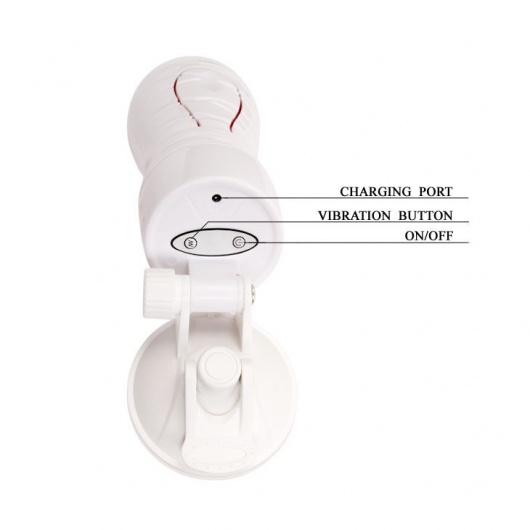 Мастурбатор-вагина Flora White с присоской и 12 режимами вибрации - Baile - в Махачкале купить с доставкой