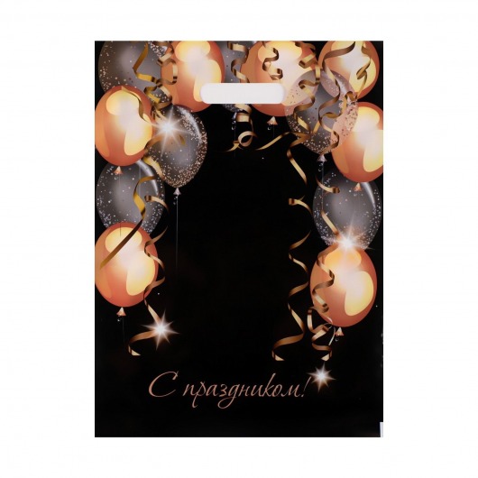 Пакет с вырубной ручкой и принтом в виде шариков (30х40 см) - Сима-Ленд - купить с доставкой в Махачкале