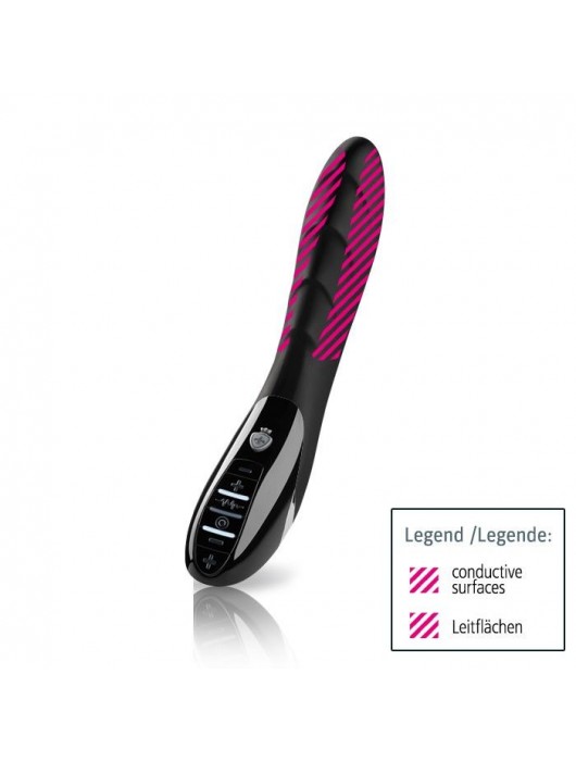 Вибратор с электростимуляцией Sizzling Simon Black Edition - 27 см. - MyStim - купить с доставкой в Махачкале