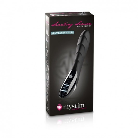 Вибратор с электростимуляцией Sizzling Simon Black Edition - 27 см. - MyStim - купить с доставкой в Махачкале