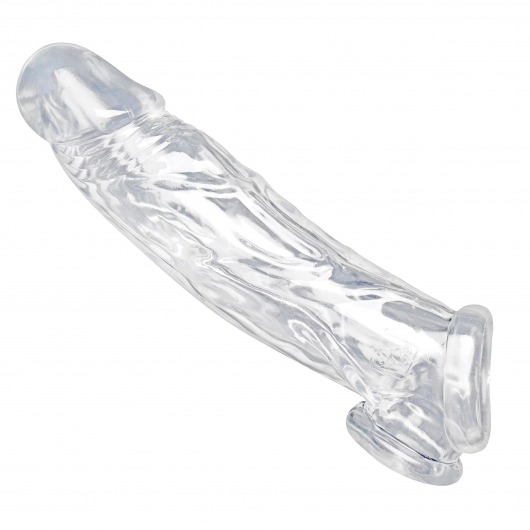 Прозрачная насадка для увеличения члена Realistic Clear Penis Enhancer and Ball Stretcher - 20,3 см. - XR Brands - в Махачкале купить с доставкой