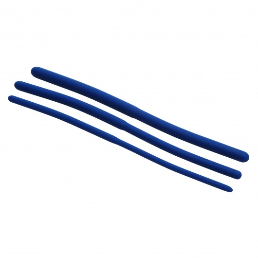 Набор из 3 синих силиконовых уретральных расширителей Invasion Silicone Urethral Sound Trainer Set - XR Brands - купить с доставкой в Махачкале