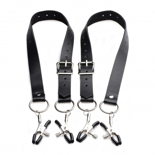 Ремни с зажимами для половых губ Spread Labia Spreader Straps with Clamps - XR Brands - купить с доставкой в Махачкале