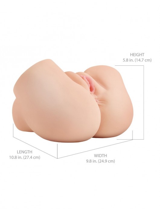 Телесный мастурбатор-полуторс с вибрацией и эффектом всасывания Back That Ass Up - Pipedream - в Махачкале купить с доставкой