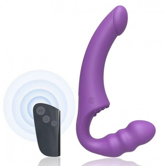 Фиолетовый безремневой страпон Straples Strap-On Dildo - Erokay - купить с доставкой в Махачкале
