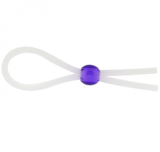 Прозрачное лассо с фиолетовой бусиной SILICONE COCK RING WITH BEAD LAVENDER - NMC - в Махачкале купить с доставкой