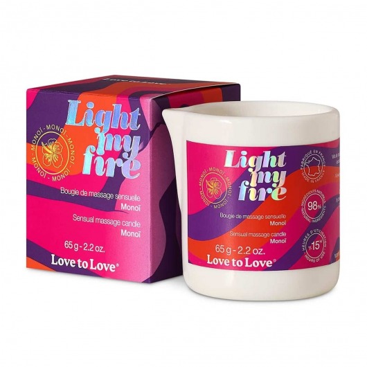 Массажная свеча Light My Fire с ароматом моной - 80 мл. - Love to Love - купить с доставкой в Махачкале