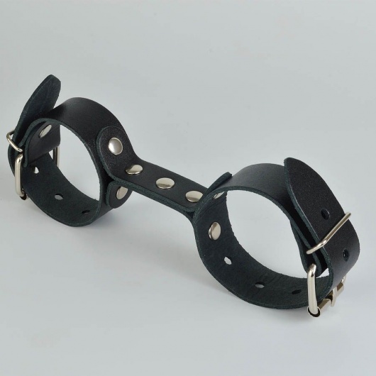 Черные кожаные наручники-фиксатор - Sitabella - купить с доставкой в Махачкале
