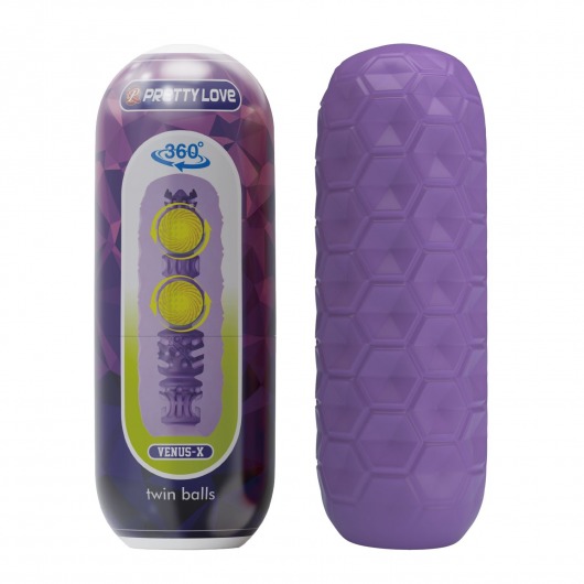 Фиолетовый мастурбатор Venus-X Twin balls - Baile - в Махачкале купить с доставкой