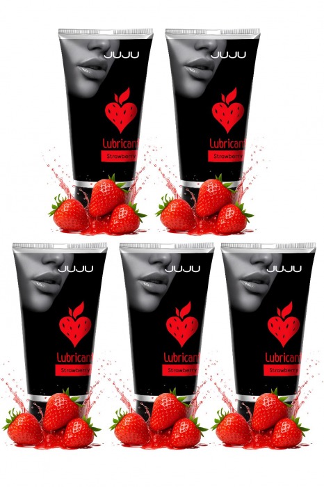Набор из 5 съедобных лубрикантов JUJU со вкусом клубники - JuJu - купить с доставкой в Махачкале