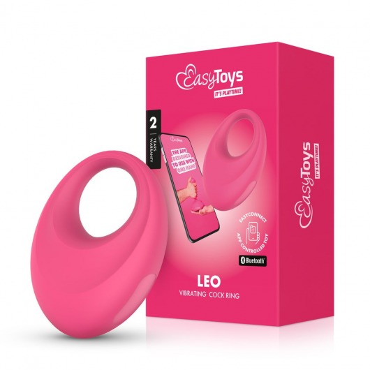 Розовое интерактивное эрекционное виброкольцо Leo - Easy toys - в Махачкале купить с доставкой
