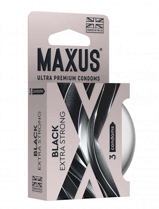 Черные утолщенные презервативы MAXUS Extra Strong с железным кейсом - 3 шт. - Maxus - купить с доставкой в Махачкале