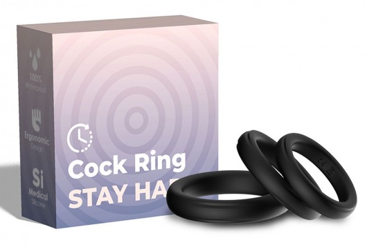 Набор из 3 черных эрекционных колец Stay Hard - Boys of Toys - в Махачкале купить с доставкой