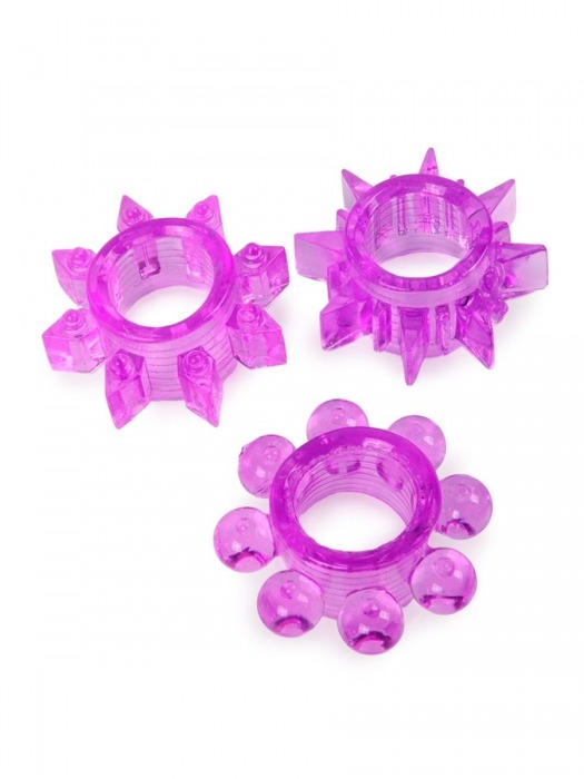 Набор из 3 лиловых эрекционных колец различной формы - Erowoman-Eroman - в Махачкале купить с доставкой