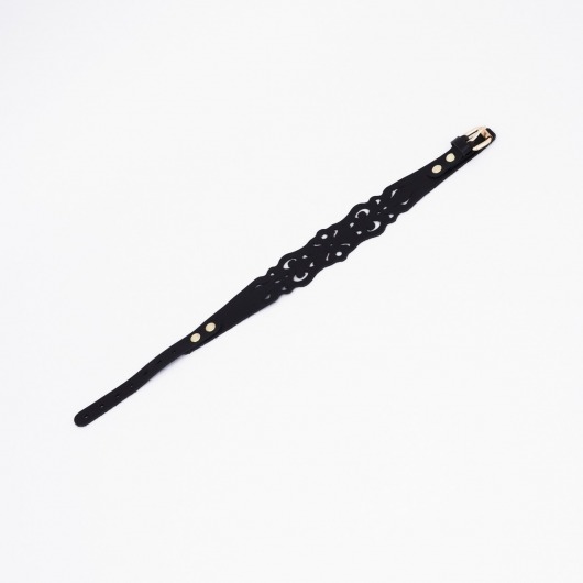 Черный ажурный чокер с золотистой фурнитурой - Crazy Handmade - купить с доставкой в Махачкале