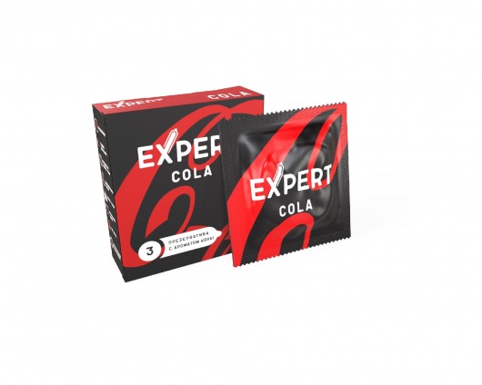 Презервативы с ароматом колы Expert Cola - 3 шт. - Expert - купить с доставкой в Махачкале