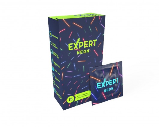 Светящиеся в темноте презервативы Expert Neon - 15 шт. - Expert - купить с доставкой в Махачкале