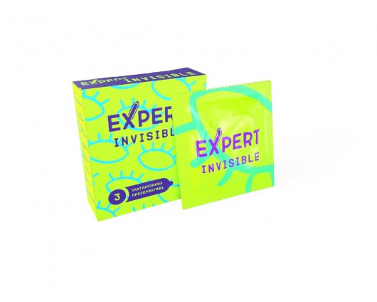 Ультратонкие презервативы Expert Invisible - 3 шт. - Expert - купить с доставкой в Махачкале