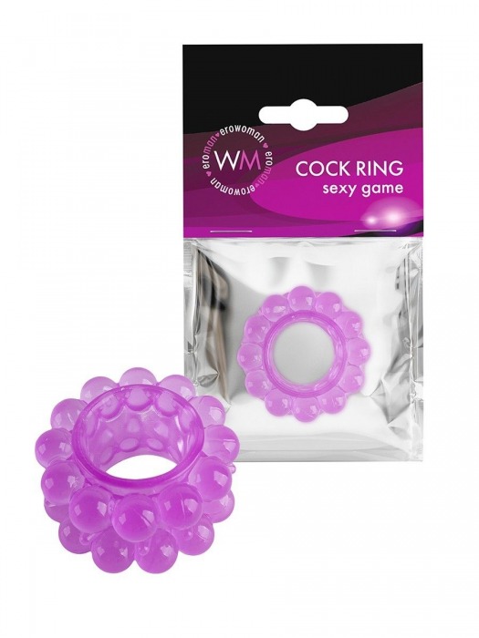 Лиловое эрекционное кольцо с 2 рядами стимулирующих шариков - Erowoman-Eroman - в Махачкале купить с доставкой