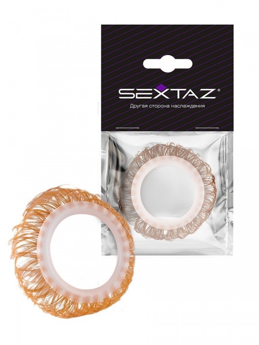 Эрекционное кольцо с бежевыми «ресничками» - Sextaz - в Махачкале купить с доставкой