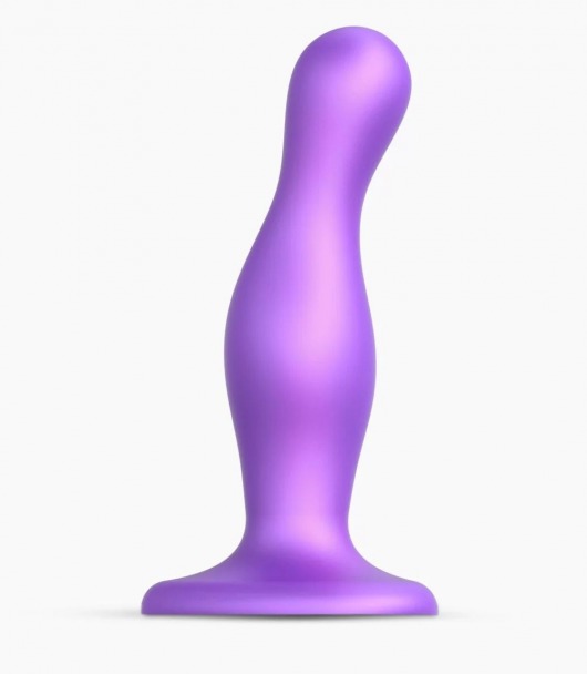 Фиолетовая насадка Strap-On-Me Dildo Plug Curvy size M - Strap-on-me - купить с доставкой в Махачкале