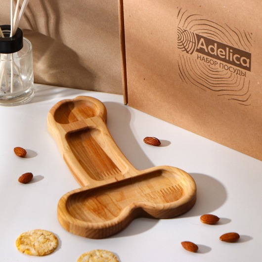 Деревянное блюдо для подачи в форме члена (25 х 16,5 х 1,7 см) - Сима-Ленд - купить с доставкой в Махачкале