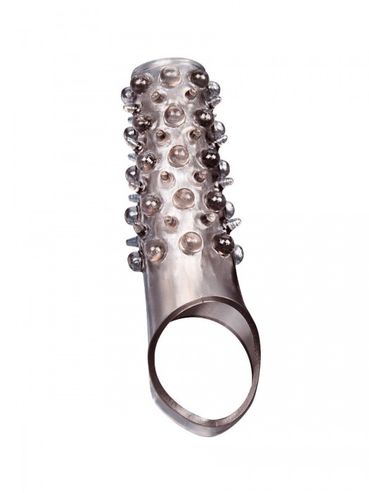 Дымчатая насадка на пенис с шипами и выпуклостями - 12 см. - Sex Expert - в Махачкале купить с доставкой