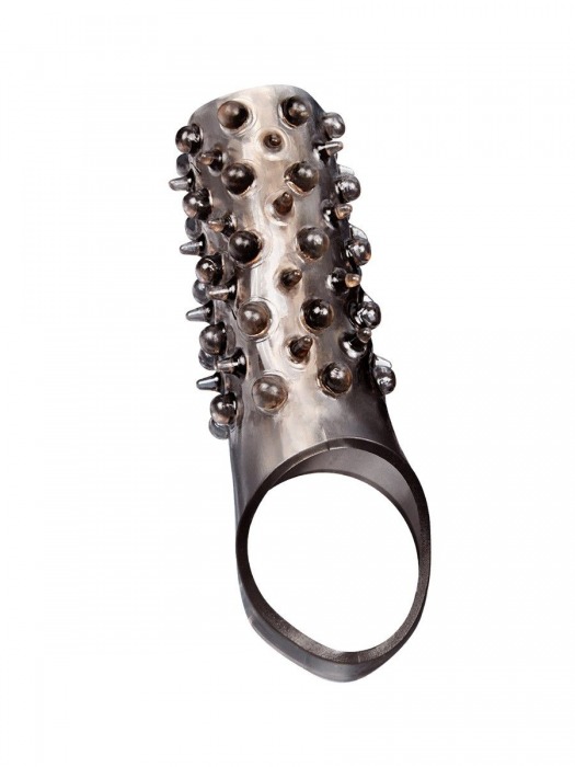 Дымчатая насадка на пенис с шипами и выпуклостями - 12,5 см. - Sex Expert - в Махачкале купить с доставкой