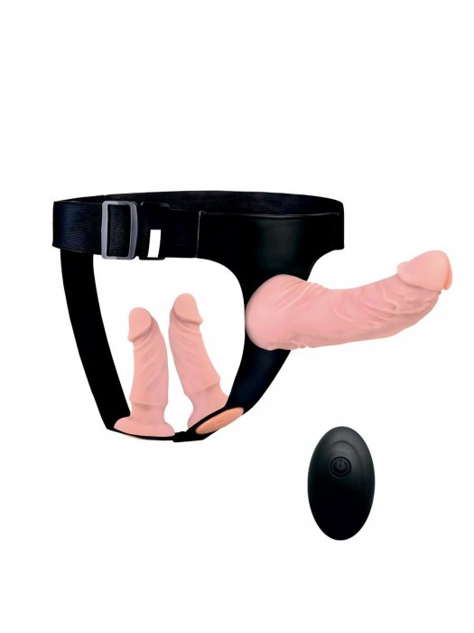 Женский страпон с 3 насадками и вибрацией - Erowoman-Eroman - купить с доставкой в Махачкале