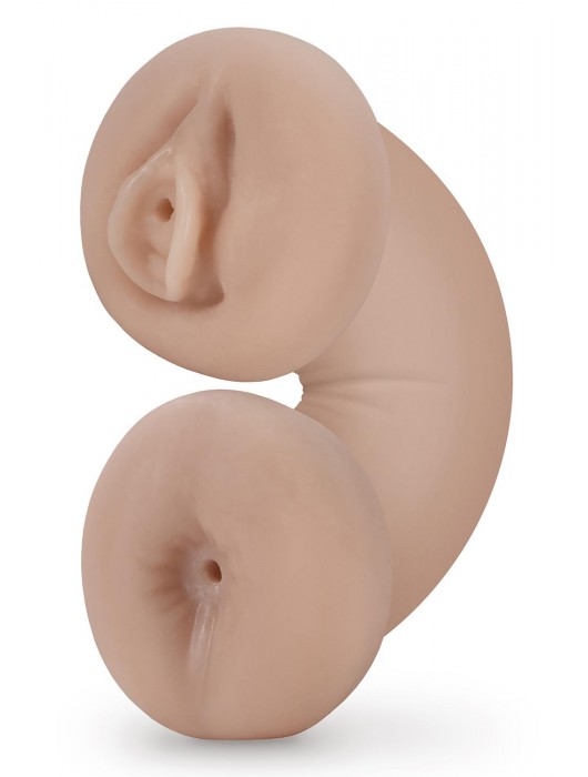 Телесный люминесцентный двусторонний мастурбатор Tasha - Blush Novelties - в Махачкале купить с доставкой