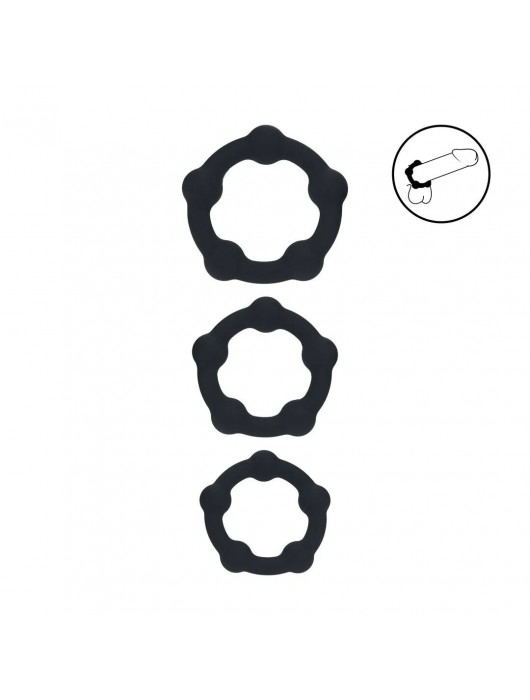 Набор из 3 эрекционных колец Beaded Silicone Cockring Set - Shots Media BV - в Махачкале купить с доставкой