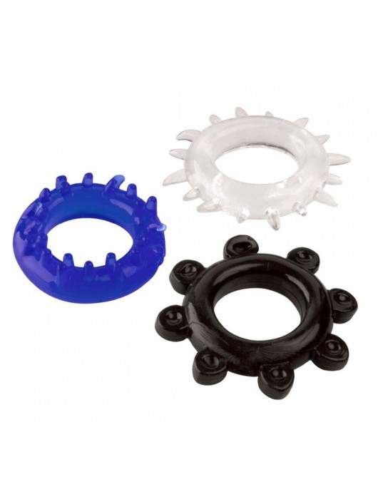 Набор из 3 эрекционных колец разного цвета и рельефа - Boys of Toys - в Махачкале купить с доставкой