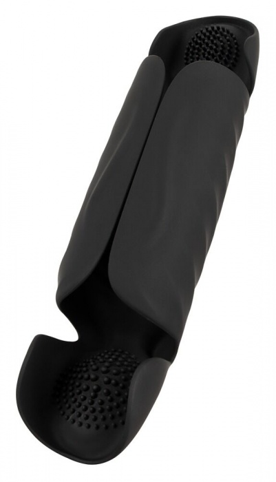 Черный вибромастурбатор с трехточечной стимуляцией Penis Trainer with 3 Point Stimulation - Orion - в Махачкале купить с доставкой