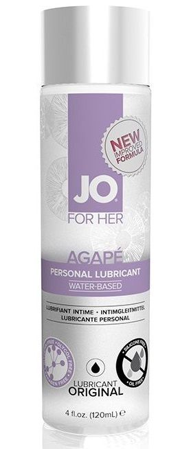 Женский лубрикант на водной основе JO AGAPE LUBRICANT ORIGINAL - 120 мл. - System JO - купить с доставкой в Махачкале