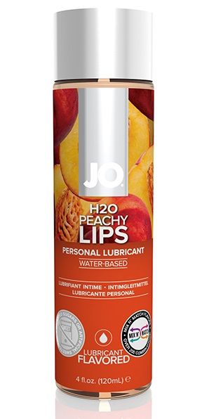 Лубрикант на водной основе с ароматом персика JO Flavored Peachy Lips - 120 мл. - System JO - купить с доставкой в Махачкале