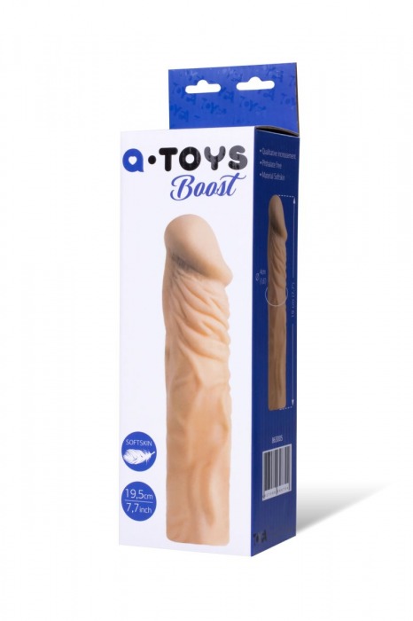 Насадка с ярко выраженной головкой и рельефным стволом - 19 см. - A-toys - в Махачкале купить с доставкой