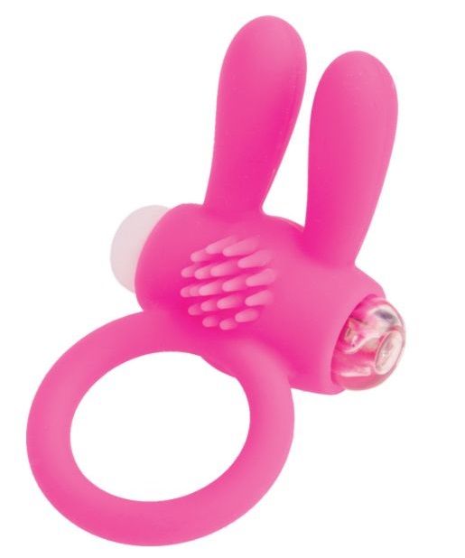 Розовое эрекционное виброкольцо A-toys с ушками - A-toys - в Махачкале купить с доставкой