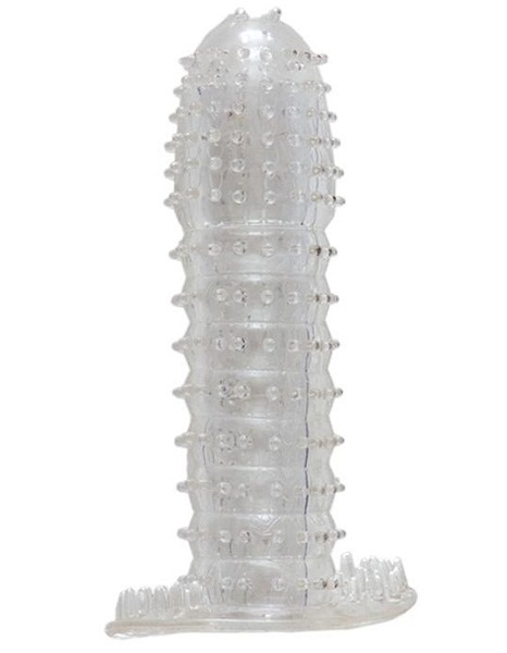 Гелевая прозрачная насадка c шипами - 12 см. - Toyfa Basic - в Махачкале купить с доставкой