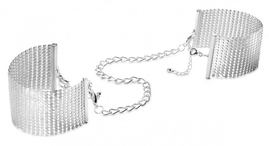 Серебристые наручники-браслеты Desir Metallique Handcuffs - Bijoux Indiscrets - купить с доставкой в Махачкале