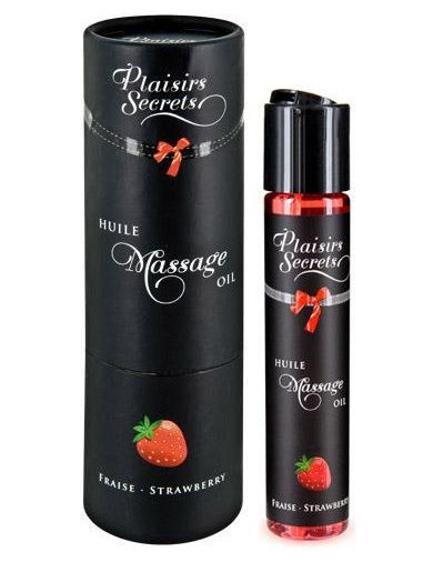 Массажное масло с ароматом клубники Huile de Massage Gourmande Fraise des Bois - 59 мл. - Plaisir Secret - купить с доставкой в Махачкале