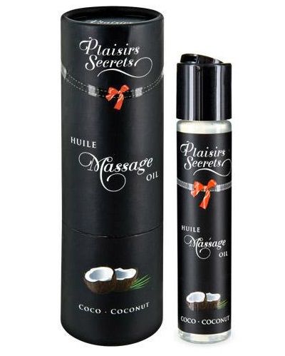Массажное масло с ароматом кокоса Huile de Massage Gourmande Coco - 59 мл. - Plaisir Secret - купить с доставкой в Махачкале