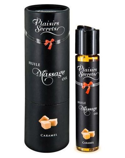 Массажное масло с ароматом карамели Huile de Massage Gourmande Caramel - 59 мл. - Plaisir Secret - купить с доставкой в Махачкале