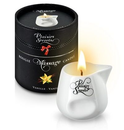 Массажная свеча с ароматом ванили Bougie Massage Gourmande Vanille - 80 мл. - Plaisir Secret - купить с доставкой в Махачкале