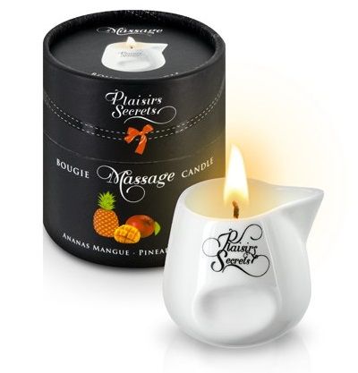 Массажная свеча с ароматом манго и ананаса Bougie de Massage Ananas Mangue - 80 мл. - Plaisir Secret - купить с доставкой в Махачкале