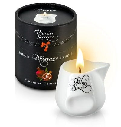Массажная свеча с ароматом граната Bougie de Massage Gourmande Grenadine - 80 мл. - Plaisir Secret - купить с доставкой в Махачкале