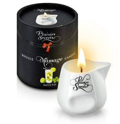 Массажная свеча с ароматом мохито Bougie de Massage Mojito - 80 мл. - Plaisir Secret - купить с доставкой в Махачкале