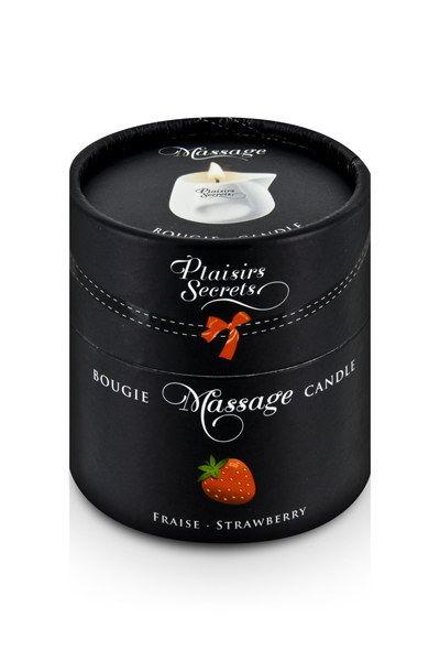 Массажная свеча с ароматом клубники Bougie de Massage Gourmande Fraise - 80 мл. - Plaisir Secret - купить с доставкой в Махачкале