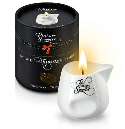 Массажная свеча с ароматом шоколада Bougie de Massage Gourmande Chocolat - 80 мл. - Plaisir Secret - купить с доставкой в Махачкале