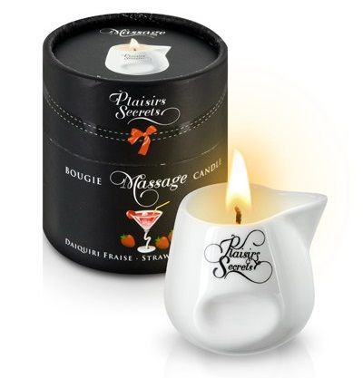 Массажная свеча с ароматом клубничного дайкири Bougie de Massage Daikiri Fraise - 80 мл. - Plaisir Secret - купить с доставкой в Махачкале